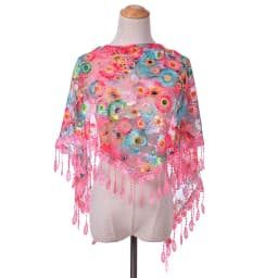 New Muslim Head Wrap Lace Tassel Triangle Scarf Women Flower Shawl Elegant Breathable Wedding Outdoor Accessories 50*150cm