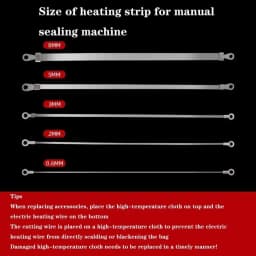 Replacement Heating Wires for Sealing Machine 10Pcs Heat Sealer Wire Strip Impulse Heat Sealer Parts 200/300/400/500mm