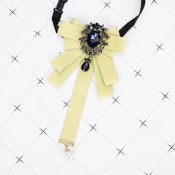 Gorgeous Bow Tie Vintage Luxury Lady Head Diamond Pearl Ribbon Tassel Brooch Chic Girls Elegant Costume Jewelry Collar Pin