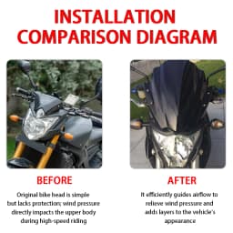Universal Motorcycle Windshield Fit For 22 - 25mm Handlebar Street Bikes Bracket Heightened Modified Thickened Front WindScreen
