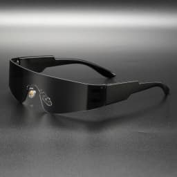 Future Oriented Y2K New Fashionable One-piece Sunglasses, Surround Style Sports Punk Sunglasses