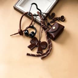 Maillard Braid Rope Pendant Exquisite Cute Leather Pendant Charm With Mini Bow Bag Women Luxury Bag Key Chain Mobile Phone Decor