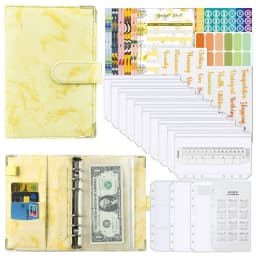 A6 Money Budget Planner Binder With Zipper Envelopes, Cash Envelopes For Budgeting, Money Organizer For A6 Cash Budget Binder