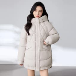 Women Down Cotton Jacket Winter Parka Coat New Mid Length Korean Loose Thick Winter Hooded Cotton Padded Jacket Female Outerwear