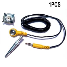 1PCS Anti-Static ESD Grounding Cable Coiled Cord For Alligator Clip Claw PU Wire Electrostatic Earth Cable Electrical Equipment