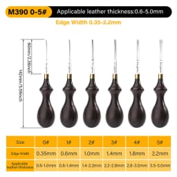 WUTA 1PC Leather Edge Beveler PRO Skiving Craft Work M390 / DC53 Steel Ebony Handle Cutter Edger Creaser Skiver Leather Tools