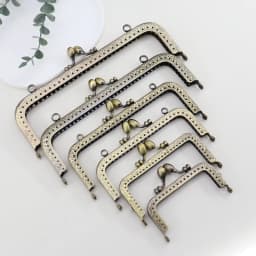 5pcs Flower Bud Head Square Purse Frame Antique Bronze Bag Kiss Clasp Metal DIY Bag Accessories 8.5 10.5 12.5 15 18cm