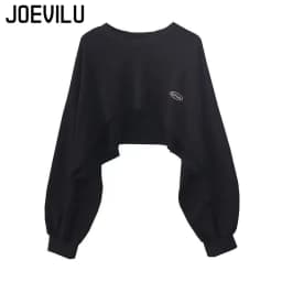 Oversized Crop Sweatshirt and Spaghetti Strap Top Women's Streetwear 2 Piece Set 4 Color Options Sweatshirts Kpop Casual Clothes