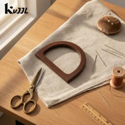 1Pcs Wood Half Circle D-shaped Bag Handle Crochet Knit Bag Handles Replacement DIY Handbags Purse Luggage Handcrafted Handle