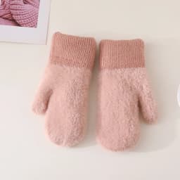 Imitation Mink Velvet Women Winter Keep Warm Double Layer Thickened Knitted Gloves Cute Lovely Sweety Soft Mittens