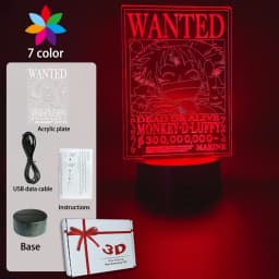 New LED Lamp Remote Control Touch Luffy Zoro USB Night Light Room Decoration Lamps 7/16Color Children's Birthday Decor Gifts