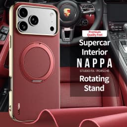 Magnetic Leather for Magsafe Case for iPhone 18 17 Pro Max Air 17Pro 18Pro Ring Luxury Lens Protection Holder Phone Back Cover
