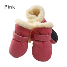 4Pcs/Lot Winter Thick Warm Dog Shoes Soft Plush Non-slip Waterproof Snow Boot Puppy Outdoor Walking Shoes Pet Accessories