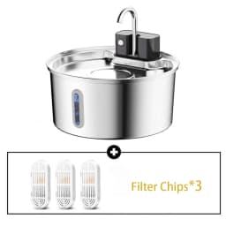 3.2L Auto Wireless Rechargeable Motion Sensor Cat Water Feeder Stainless Steel Cat Dog Pet Water Fountain Silent(No 5V 1A Plug)