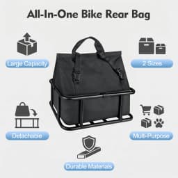 NEWBOLER E-Bike Cargo Rack Bag Iron Large Capacity Bike Basket Rear Rack Bike Baskets for Outdoor Travel Shopping MTB Road Bike