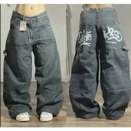 Y2K New Retro Centipede Embroidery Pattern Washed Oversized Wide-Leg Pants Street Gothic Harajuku Floor Pants For Men and Women