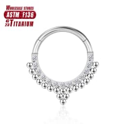 G23 Titanium Flower Nose Rings Hoop Zircon Piercing Diaphragm Tragus Cartilage Ear Perforated Clicker Ladies Lip Body Jewelry