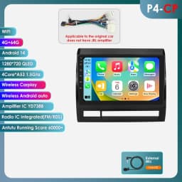 Hizpo Android 14 DSP RDS Carplay 4G WIFI BT GPS Head Unit For Toyota Tacoma 2 HILUX 2005-2015 Car Radio Multimedia Video No DVD