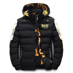Autumn and Winter New Trend Printed Thickened Warm Cotton-Padded Jacket Men's Casual Loose Sports Plus Size High Quality Coat