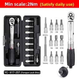 BIKEHAND Professional Torque Wrench Set 1/4'' Drive Bicycle T20/25/30 Allen Key Tool Socket Spanner Kit Motorcycle Repair Tool