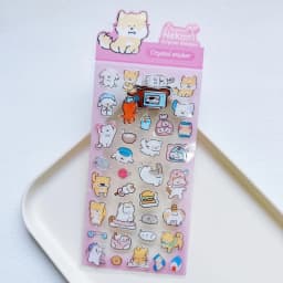 NEKONI Creative Animals Cartoon Crystal Stickers Scrapbooking DIY Journaling Stationery Diary Cute Stickers School Supplies