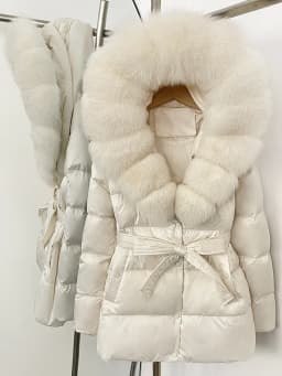 OFTBUY Winter 90% Duck Down Jacket Women Luxury Large Natural Silver Fox Fur Hooded Thick Warm Female Parkas Waterproof