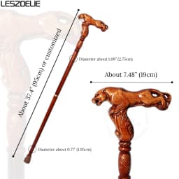 4 Styles 95cm Leopard German Beech Wooden Stick Men Eagle-Head Fashionable Canes Women Christmas Walking Stick Owl Canes