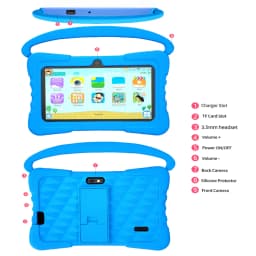New 7 Inch Kids Android Tablets Quad Core 4GB+64GB ROM Cartoon Portable with Kids-Proof Protective Case Best Gift for Childre
