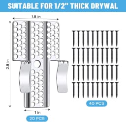Drywall Repair Clips Wall Patch Kit with Screws for 1/2 Inch Sheetrock Professional Drywall Hole Repair Solution for DIY Repair