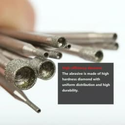 10Pcs 0.8-5mm 2.35mm Rotary Diamond Burr Core Drill Bit Engraving Shank For Glass Tile Grinding Hollow Head Rotary Tool