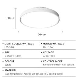 LED Ceiling Fan Lamp with Modern Bladeless Design Quiet Strong Wind Remote Control Adjustable Brightness Household Fan Light