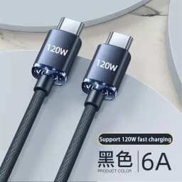 120W USB Type C Cable Type C to Type C Fast Charging Cord USB C Quick Charge Phone Cables For Samsung Xiaomi Huawei Realme