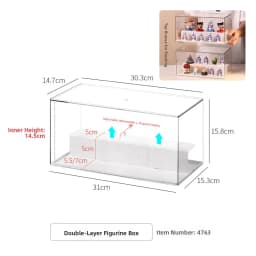 Keychain Display Stand Dustproof Box Storage Organizer with Hook Badge Showcase INOMATA Children's Bedroom Plastic