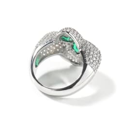 THE BLING KING Clover Flower Rings Micro Paved Out Green Cubic Zirconia Punk Ring Hiphop Jewelry For Men Women Party Gift