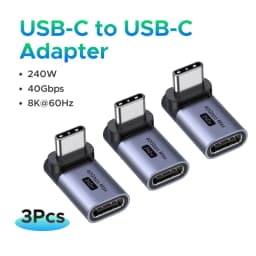 UGREEN USB-C Fmale to USB-C Male Adapter Right Angle 3PCS/2PCS Support 240W Fast Charging & 40Gbps For Macbook Ipad Phone