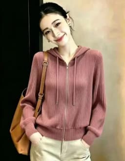 Miyake Pleated 2026 Autumn New Solid Color Zipper Hooded High-end Lazy Style Sweatshirt Pleated Versatile Top for Women Pleat