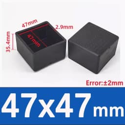 Black Square Silicone Chair Leg Caps PVC Soft Rubber Pipe Sleeve Tube Cap Non-slip Table Foot Dust Cover 10x10mm-45x75mm