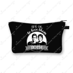 The Vampire Diaries Cosmetic Case DAMON Women Makeup Bag TVD Lipstick Storage Bags Harajuku Zipper Pouch Cute Toiletry Bags