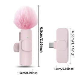 New Pink K60 Plug and Play Wireless Lavalier Microphone Portable MINI Wireless MIC For Smartphone Live Streaming/Video Recording