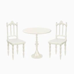 1:6 Dollhouse Miniature Items Mini Nordic Iron Square Table and Chair Set Model for Dollhouse Furniture Decoration Accessories