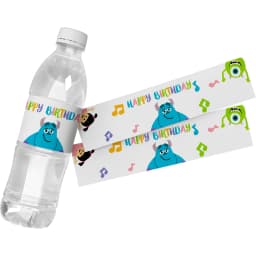 Monsters University Party Decor Water Bottle Sticker Labels Baby Shower Mike Sullivan Theme, Kids Birthday Party Supplies, 24Pcs