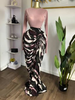 CM.YAYA Women Tie Dye Print Mesh Patchwork Ruched Bodycon Maxi Long Dress 2026 Spring Evening Education Vacation Prom Dresses
