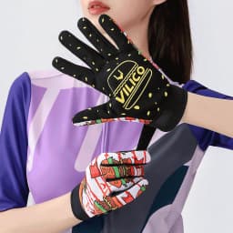 1 pair of parent-child fun graffiti burger sports cycling gloves, non slip, shock-absorbing, wear-resistant, breathable cycling