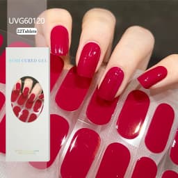 16/20/22Tips Semi-Cured Gel Nail Patch Adhesive Sliders Long Lasting Full Gel Nail Stickers DIY Manicure Harden In UV Lamp Need