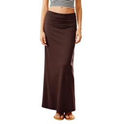 Women Long Straight Skirt Simple Solid Color Foldover Low Rise Casual Bodycon Skirt for Daily Office Party Y2K Streetwear