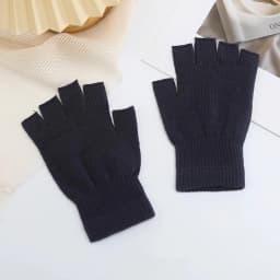 1 Pair Winter Half Finger Gloves Knitted Fingerless Mittens Warm Stretchy Gloves for Men and Women