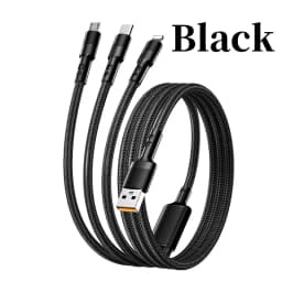 3 In 1 USB Fast Charging Cable 1.2M/2M Type C Micro IOS Multi Charger Cable for Huawei Samsung Nylon Braided Cord