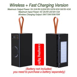 40 Cells 18650 DIY Power Bank Case Kit Detachable No Soldering Wireless Charge Camping Light Mobile Power Shell Without Battery