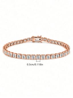 Handmade 14K Gold 3mm Lab Diamond Bangle Bracelet Engagement Wedding Bracelets for Women Bridal Trendy Party Jewelry