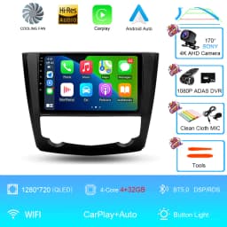 Android 16 9 Inch Carplay For RENAULT KADJAR 2015 - 2019 Car Radio Multimedia Center Bluetooth 4G Wifi Rear Camera Touch Display